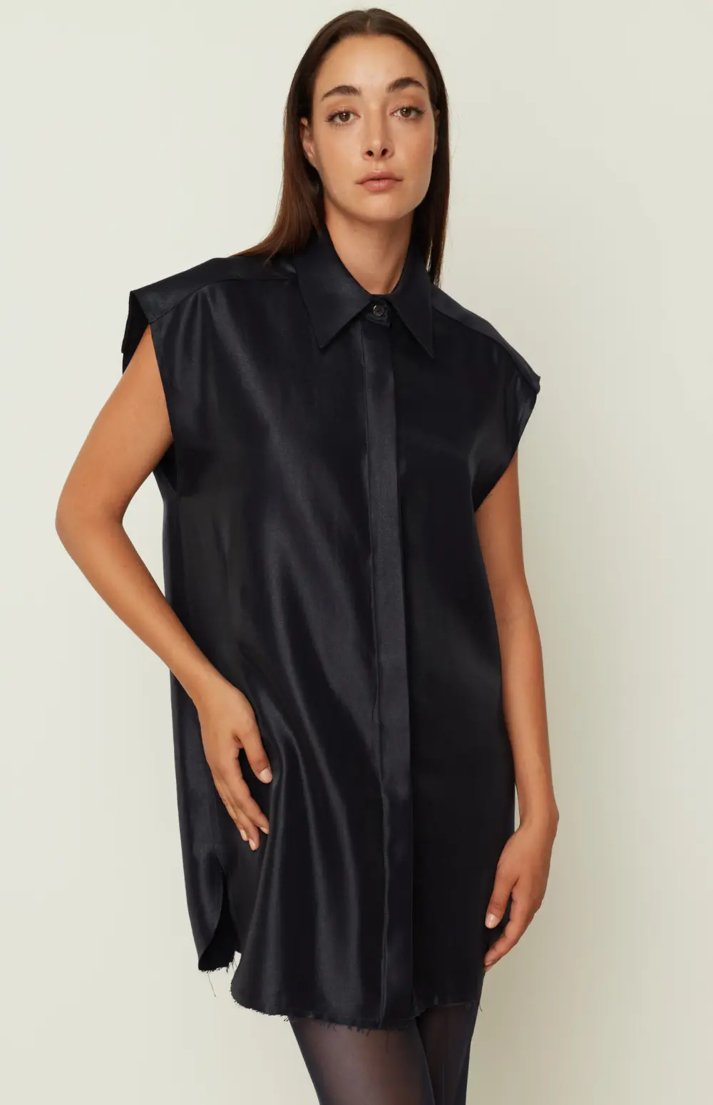 METALLIC SHIRT DRESS