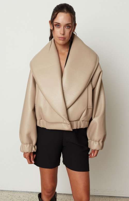 LEATHER LOOK BOMBER JACKET