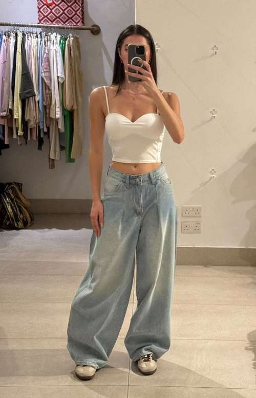BARREL DENIM TROUSERS