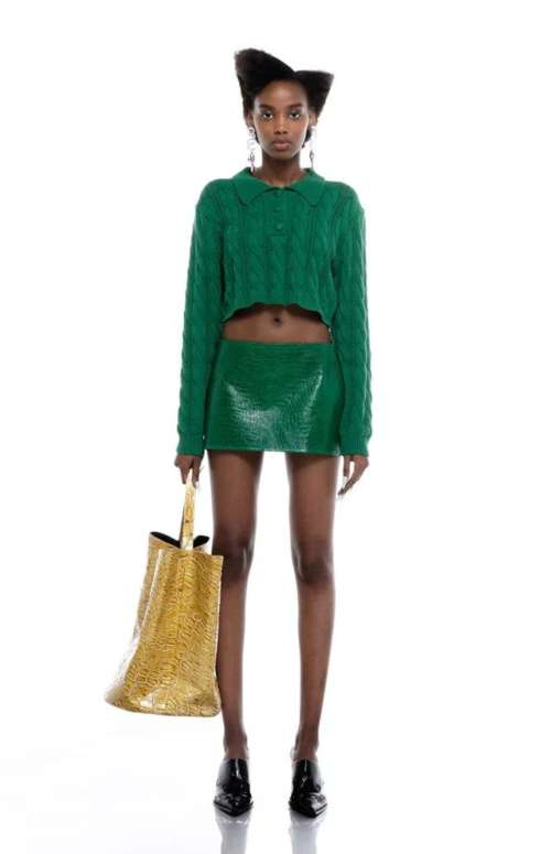 FAUX LEATHER MINI SKIRT