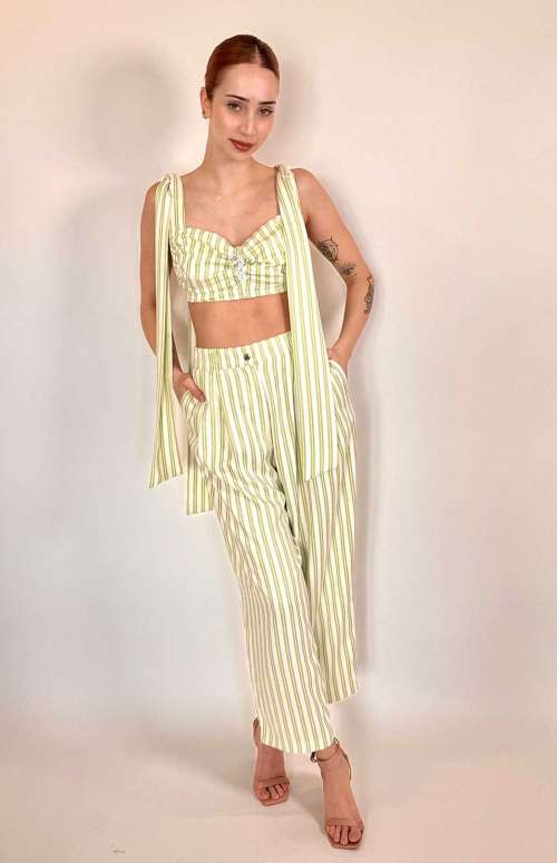 PURE LINEN CO-ORD WITH STRIPES