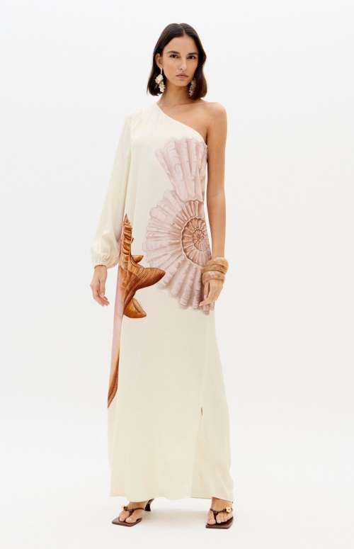 ONE SHOULDER DRESS WITH PRINT