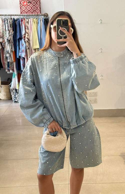 RHINESTONE BOMBER JACKET