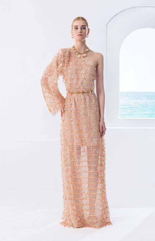 ONE SHOULDER DRESS WITH SEQUINS