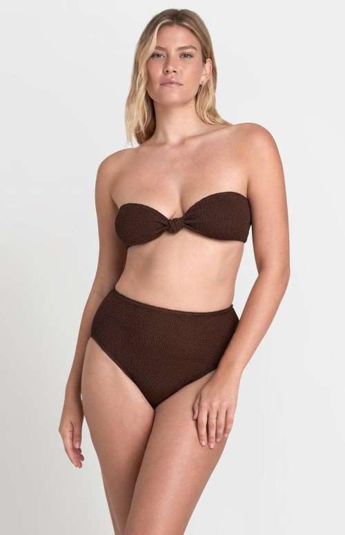 SAHARA BANDEAU PALMER BRIEF BIKINI SET | BROWN