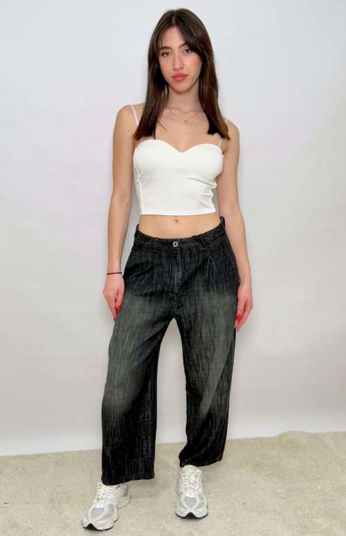 WIDE LEG DENIM PANTS