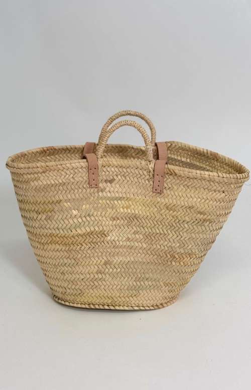 BEACH BAG WITH LEATHER STRAP