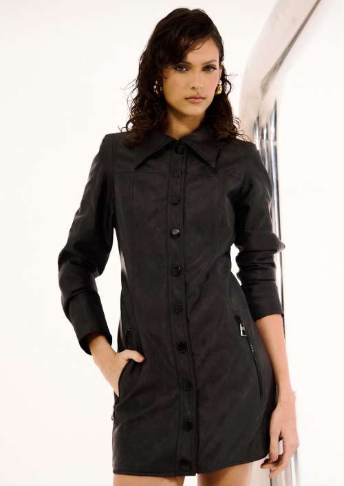 REBEL ZIPPER SHIRT DRESS