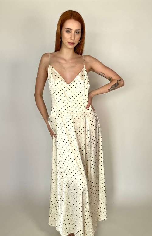 POLKA DOT SILKY DRESS