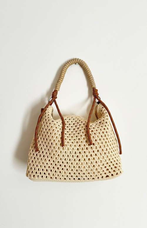 CROCHET SHOULDER BAG WITH ZIP