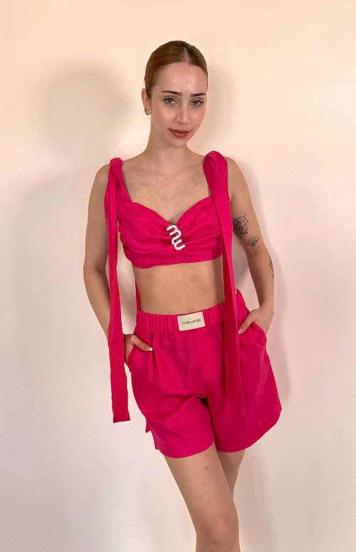 MILKWHITE SHORT LINEN CO-ORD