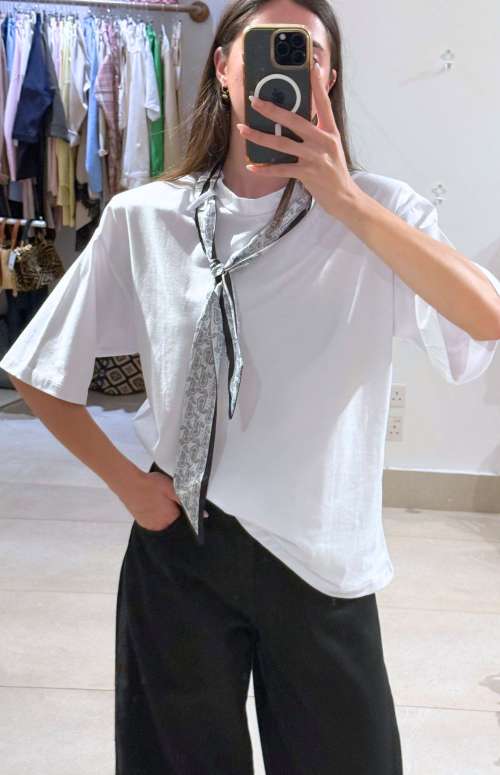T-SHIRT WITH SCARF DETAIL