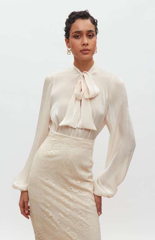 ADELE BOW-TIE SHIRT | IVORY