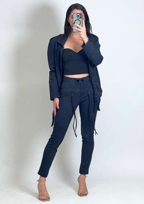 CO-ORD JACKET WITH LAPELS & SKINNY PANTS