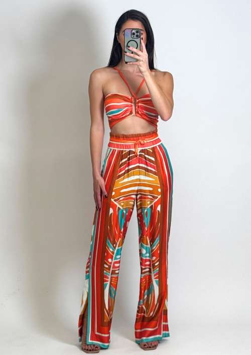 CO-ORD FLORAL |  STRAPPY TOP & WIDE LEG PANTS