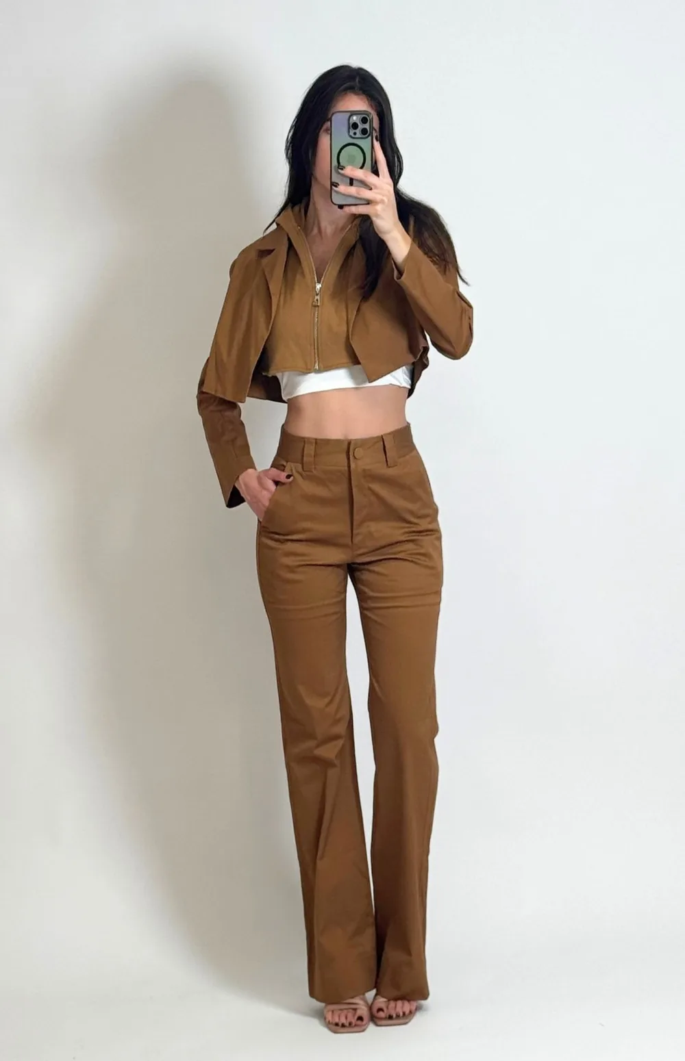 CO-ORD CROPPED JACKET WITH HOOD & PANTS