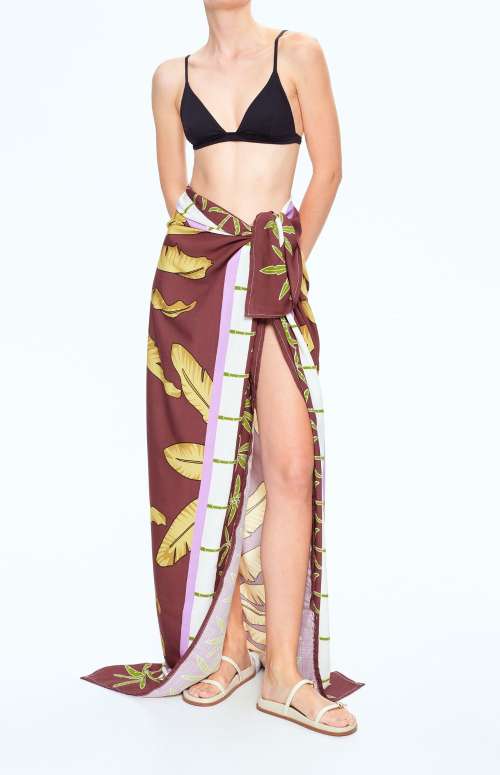 PAREO PALM TREE PRINT | BURGUNDY