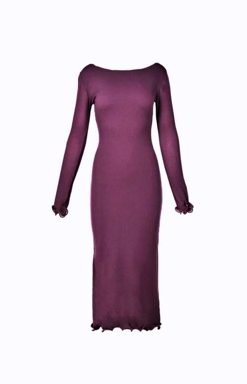 LONG TIFFANY DRESS BURGUNDY