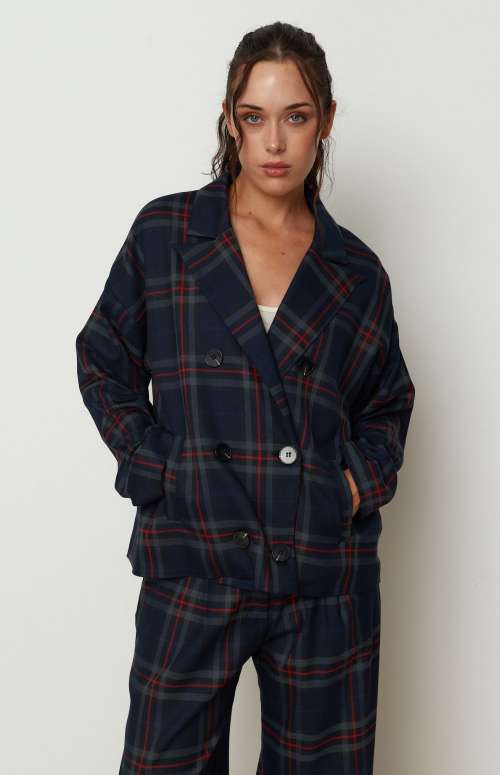 PLAID BLAZER