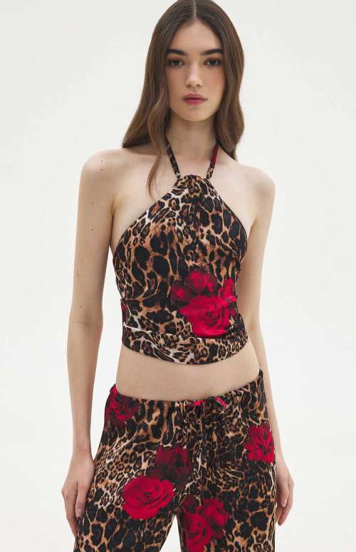 SCARF TOP | LEOPARD PRINT