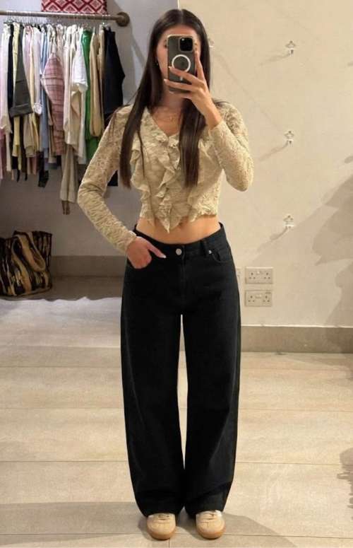 BARREL DENIM TROUSERS