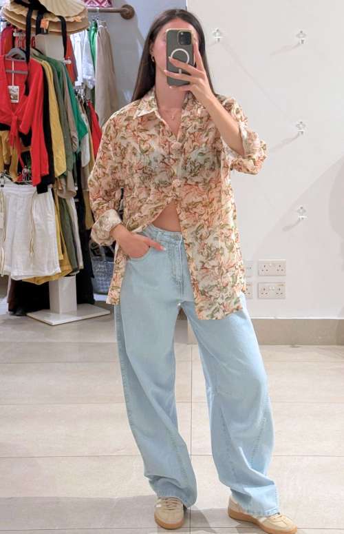 HIGH WAIST DENIM BALLOON TROUSER
