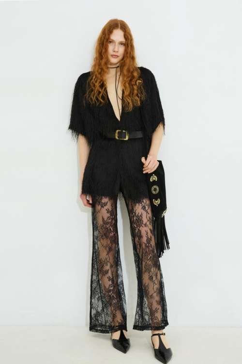 KIERA BELL-BOTTOM LACE TROUSERS