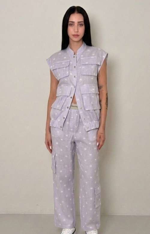 CO-ORD WITH MW PRINT | SAFARI VEST & CARGO PANTS