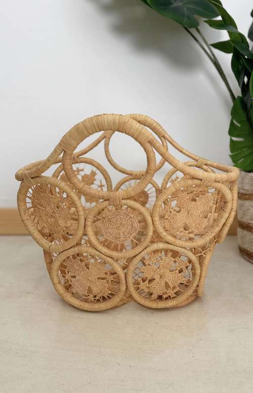 RAFFIA MACRAME BEACH BAG