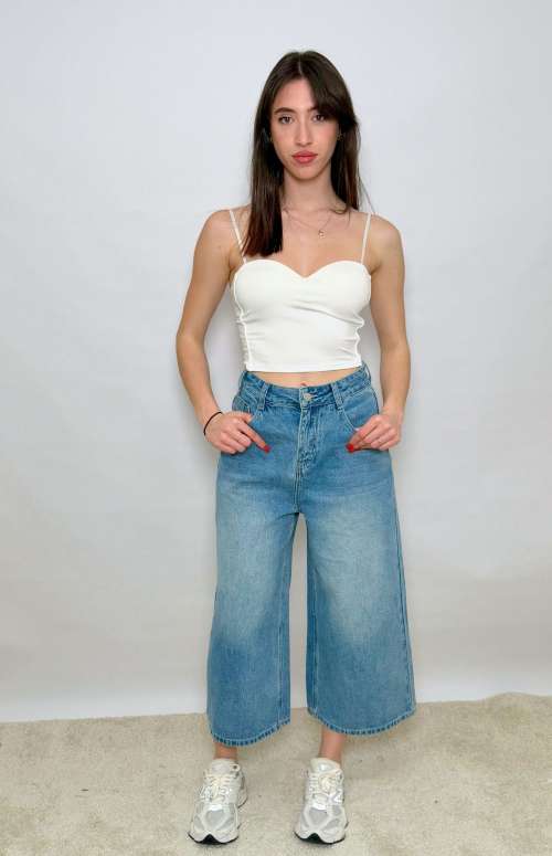 CROPPED DENIM PANTS