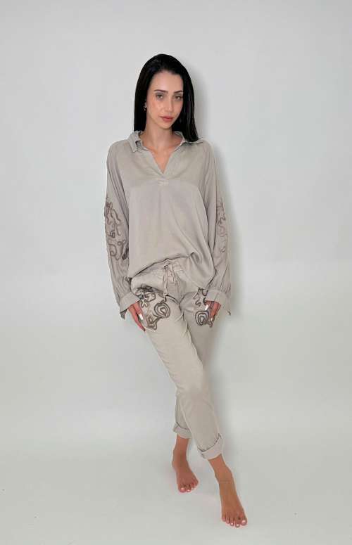 CO-ORD APPLIQUE | LIGHT GREY