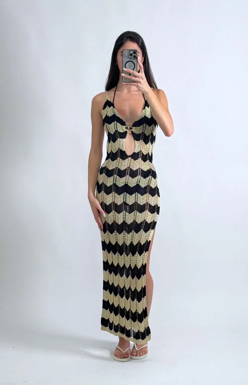 PRINTED KNITTED MAXI DRESS