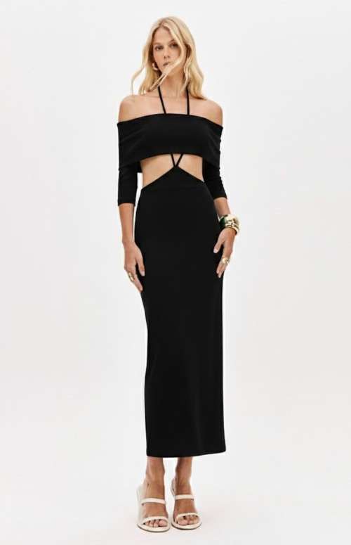SUPER MIDI OFF THE SHOULDER DRESS