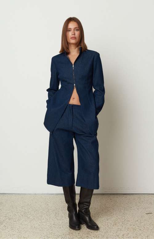 DENIM ZIP CULOTTE