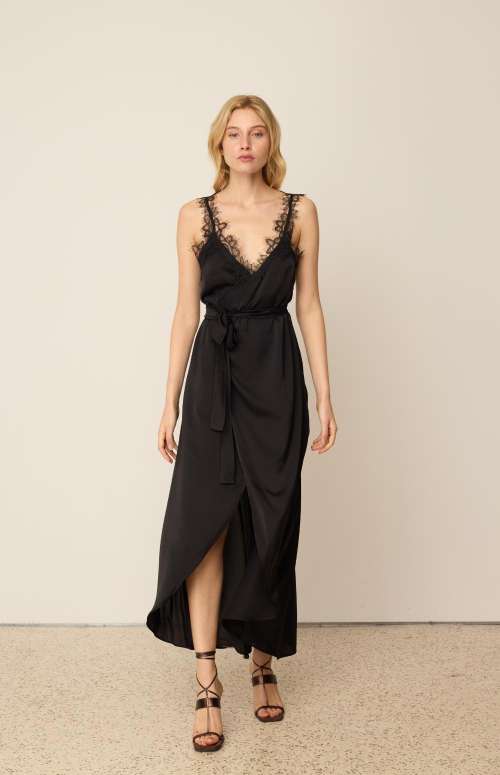 WRAP DRESS WITH LACE