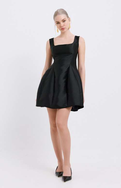 NOIR TAFFETA MINI DRESS