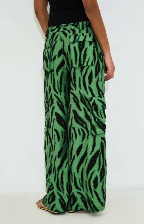 ODINA ANIMAL PRINT CARGO TROUSERS