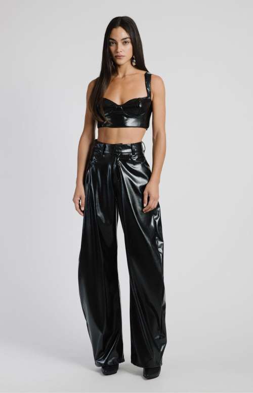 VINYL BARREL PANTS