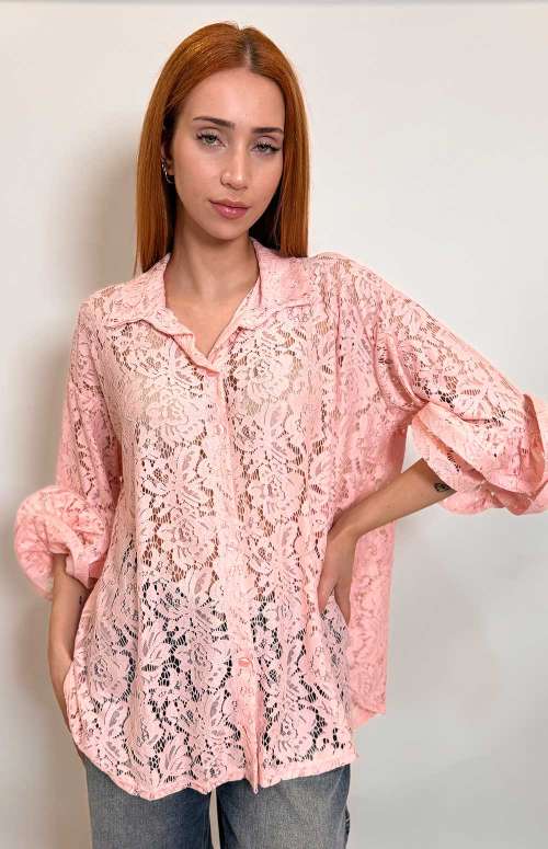LACE SHIRT | PINK