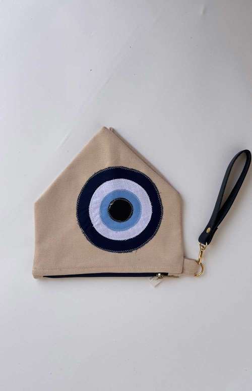 TRIANGLE MINI BAG WITH LEATHER HANDLE