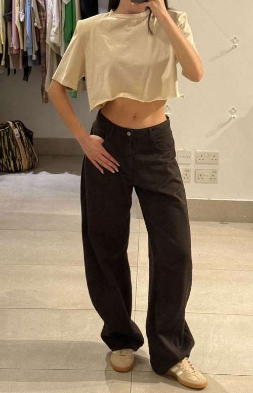 BARREL DENIM TROUSERS