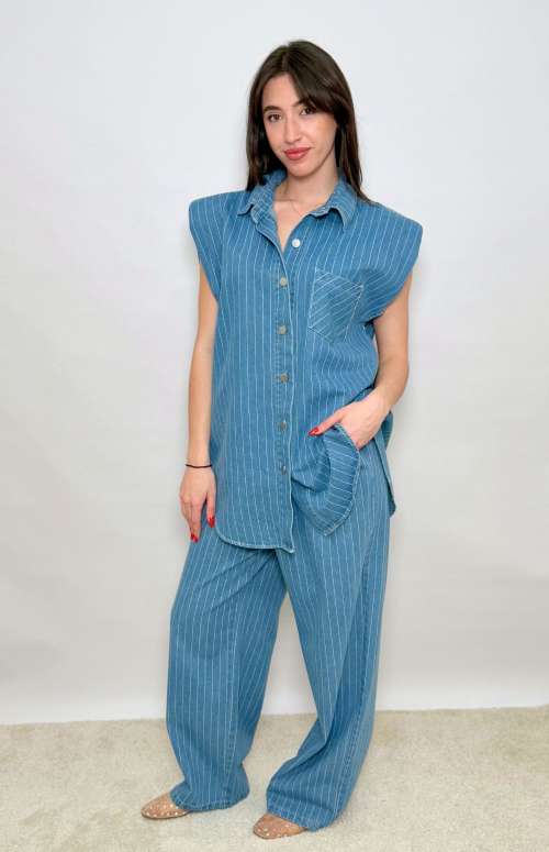CO-ORD DENIM LIKE | PINSTRIPE