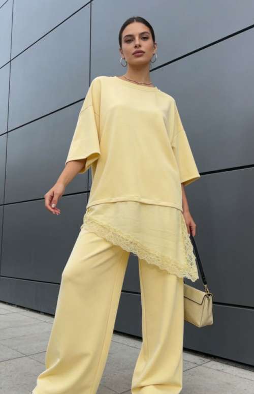 CO-ORD COMFY | LACE DETAIL TOP & TROUSERS