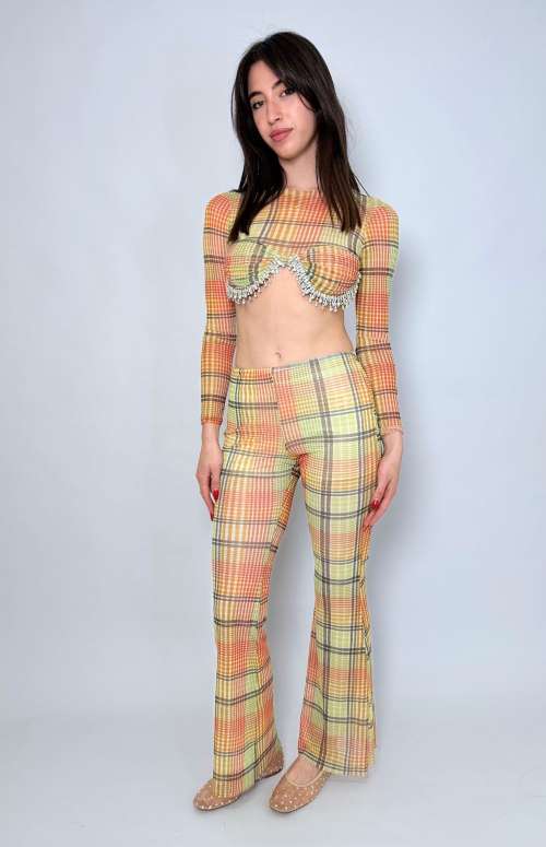 MESH PANTS | PLAID