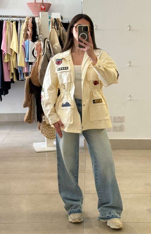 OVERSIZED JACKET WITH PATCHES