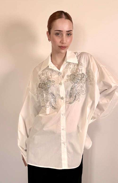EMBELLISHED WHITE SHIRT