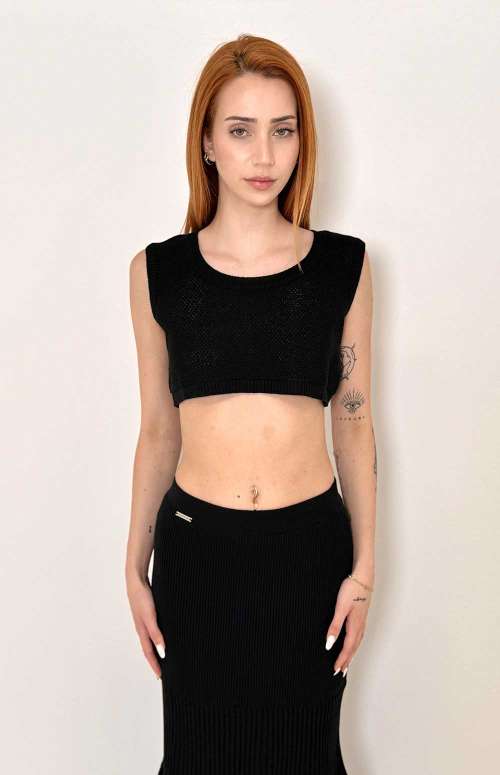 CROP TOP PIKE | BLACK