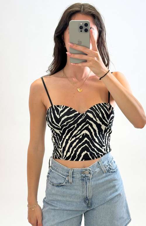 BUSTIER CROP TOP | ZEBRA