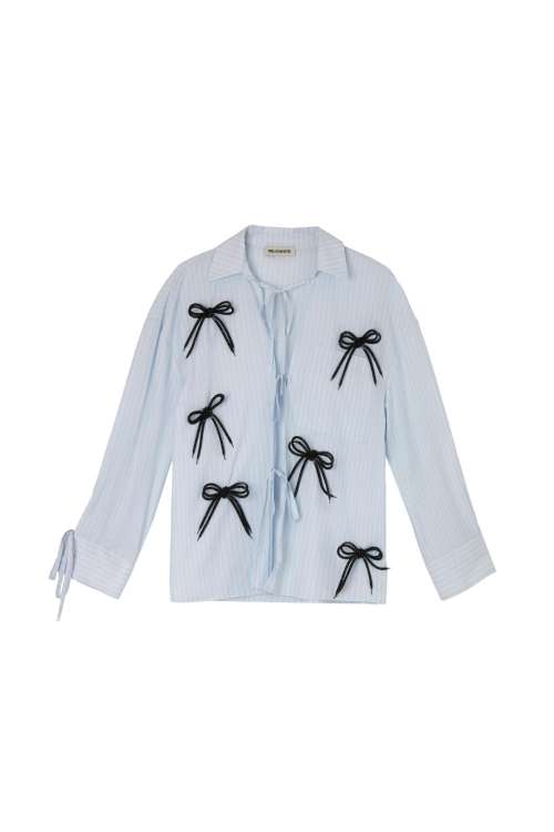 STRIPED SHIRT WITH BOWS