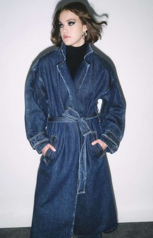 DENIM TRENCH COAT
